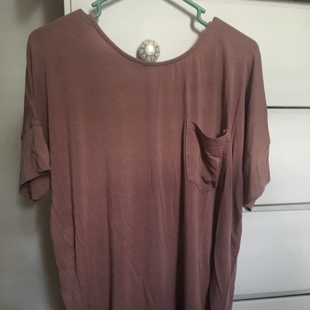 Small Boutique Pink Cut-Out Back Oversized Shirt